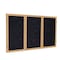 Ghent Enclosed Bulletin Board, 3 Door, Rcycl, Oak Frame, 3 ft H x 6 ft W, Confetti PW33672TR-CF - alternate 1
